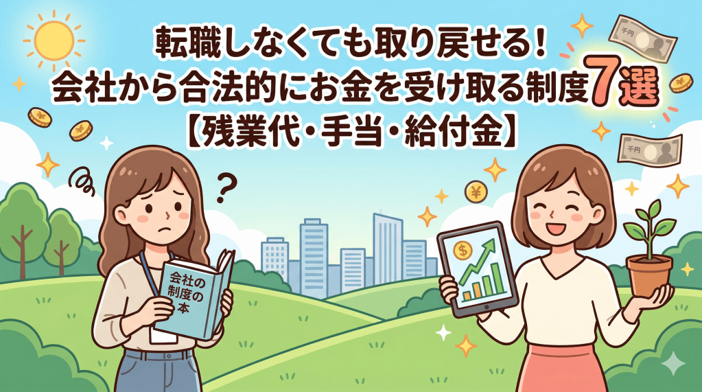 転職しなくても取り戻せる!会社から合法的にお金を受け取る制度7選【残業代・手当・給付金】