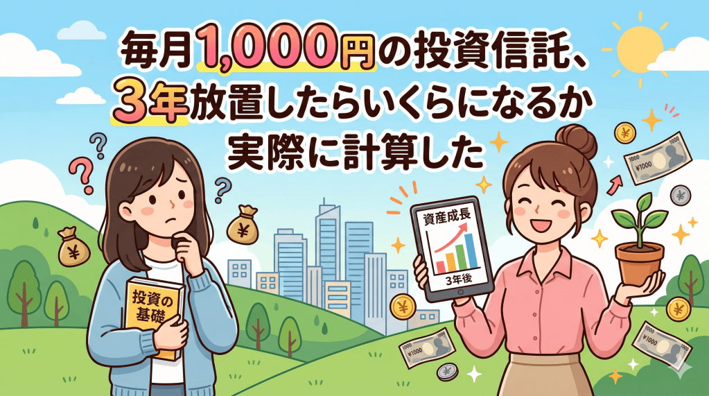 毎月1,000円の投資信託、3年放置したらいくらになるか実際に計算した
