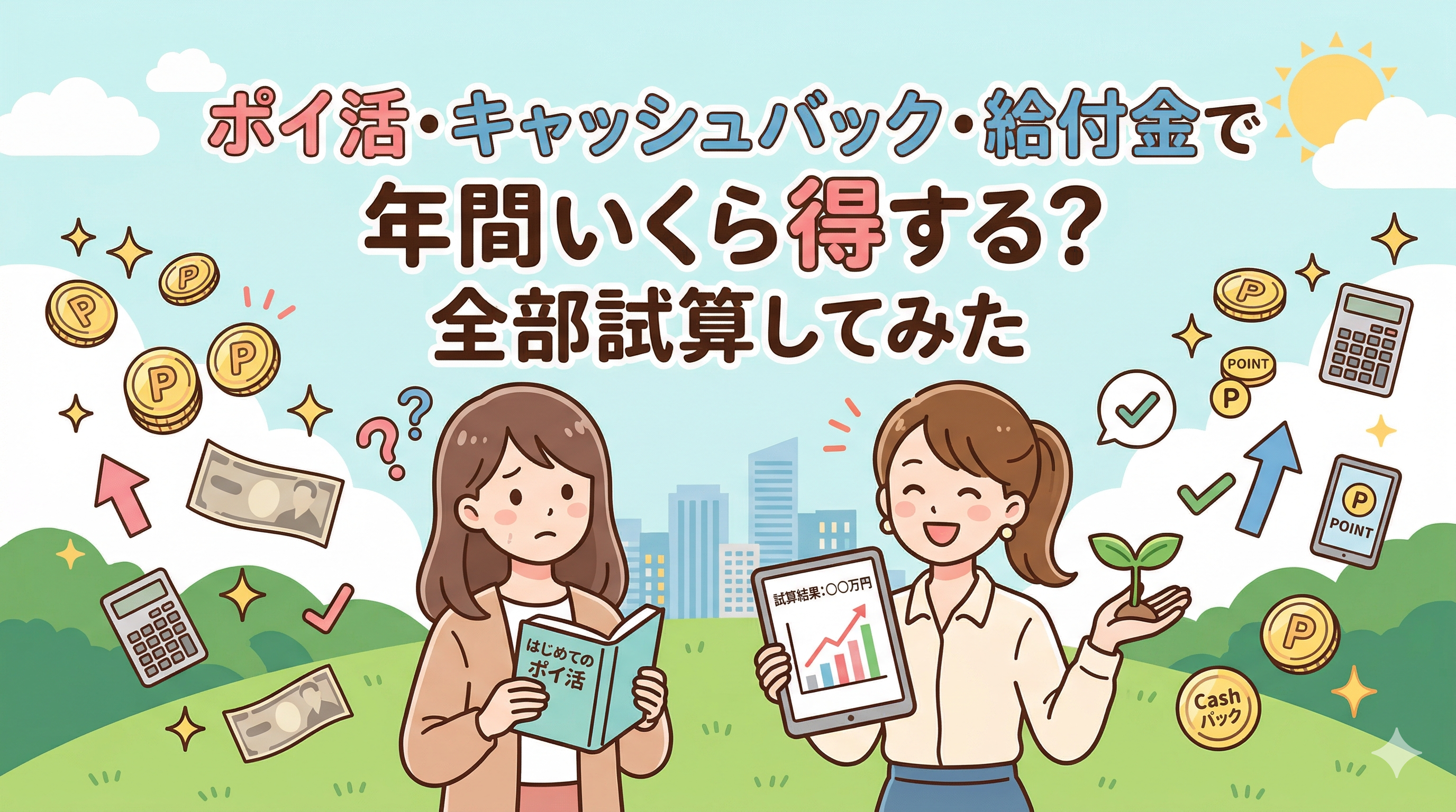ポイ活・キャッシュバック・給付金で年間いくら得する?全部試算してみた