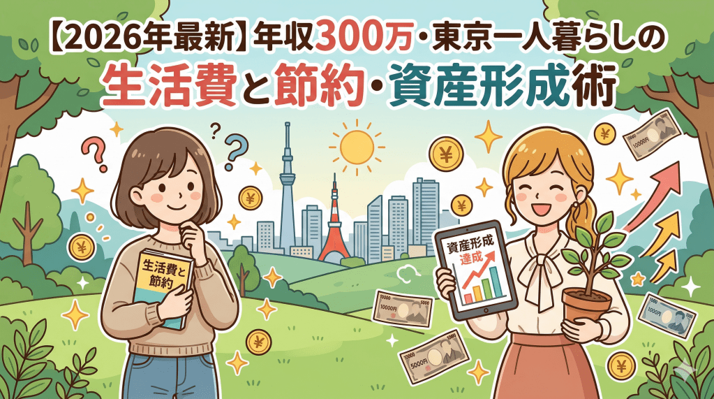 【2026年最新】年収300万・東京一人暮らしの生活費と節約・資産形成術