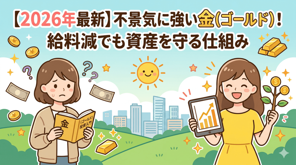 金（ゴールド）は不景気に強い。給料が下がっても資産が守られる仕組みを解説する