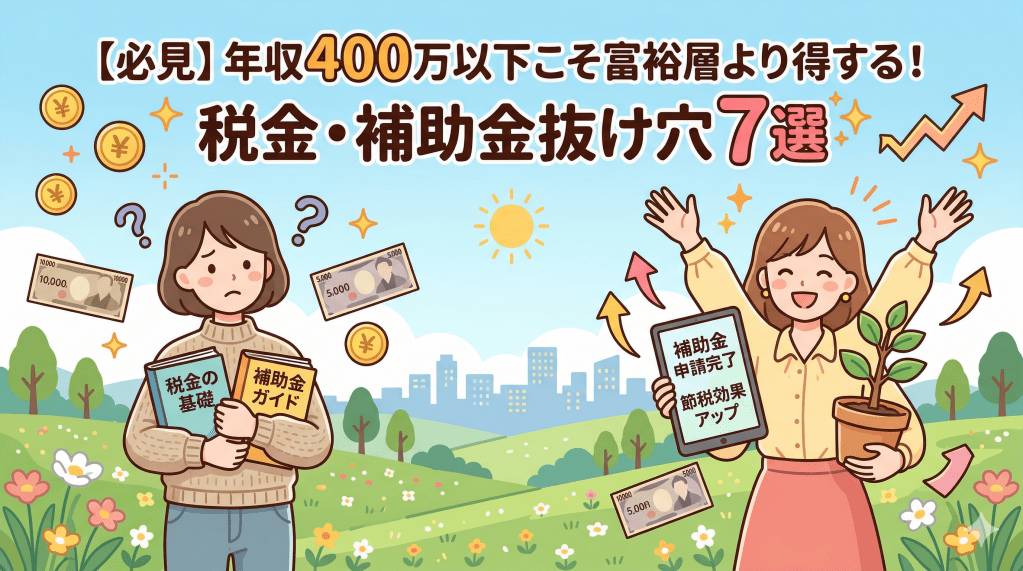 年収400万以下が富裕層より得する税金・補助金の抜け穴を全部まとめた