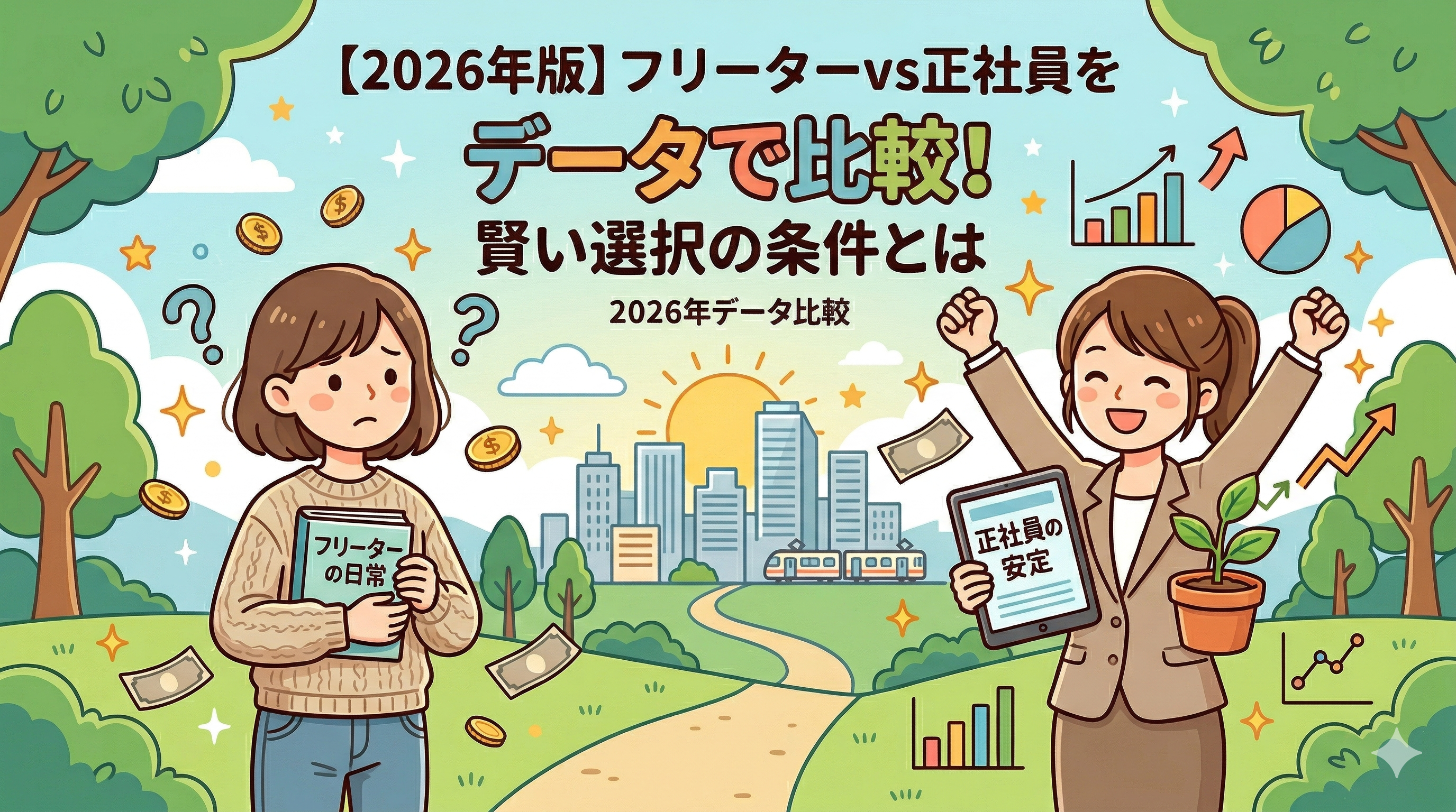 【2026年版】フリーターvs正社員をデータで比較!賢い選択の条件とは