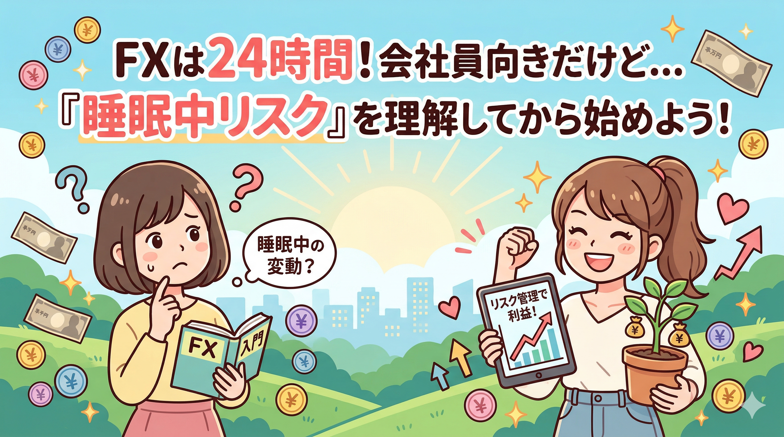 FXは24時間できるから会社員向きと言われるが、睡眠中の急変動で口座が吹き飛ぶリスクを理解してから始める