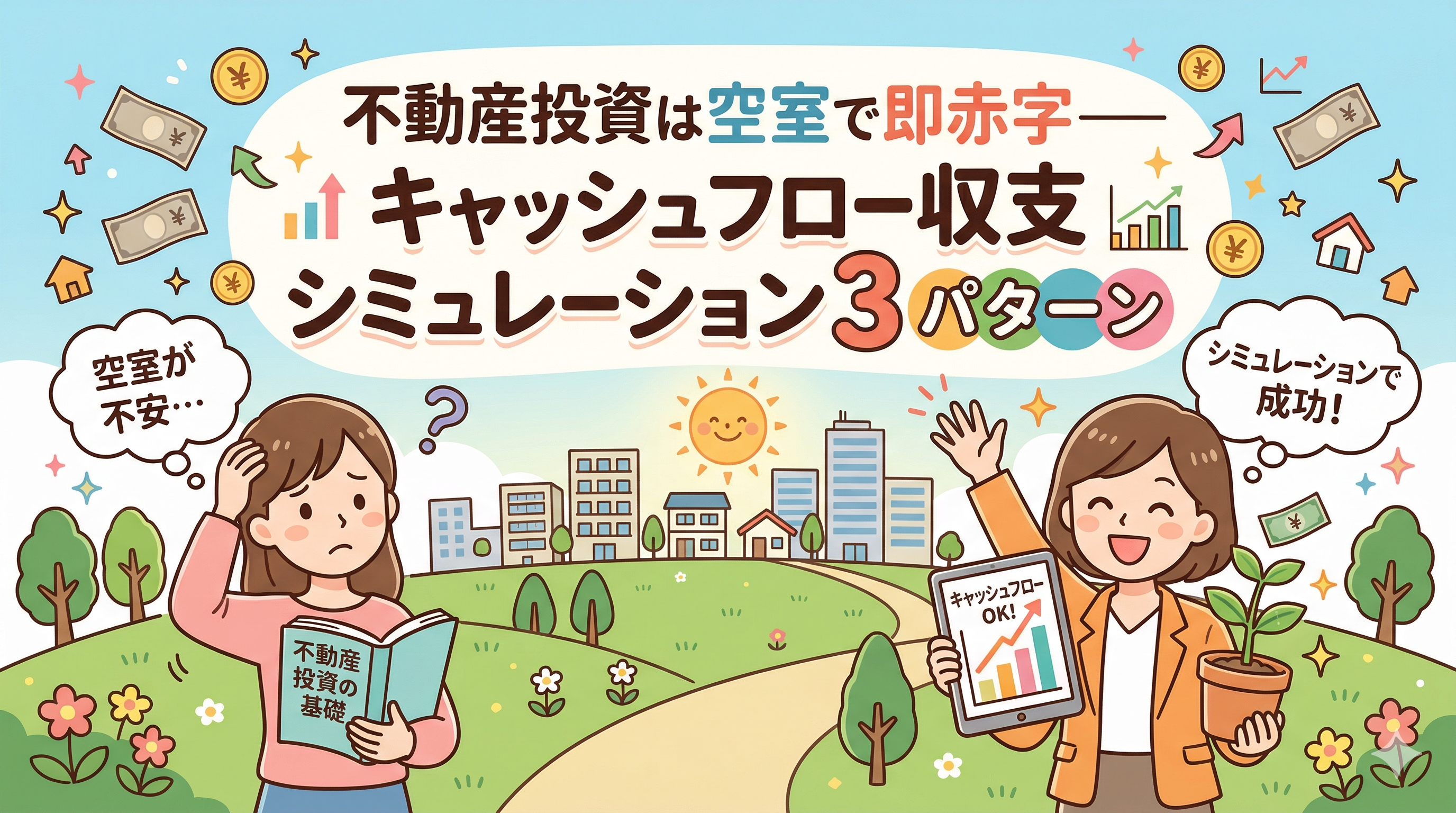 不動産投資は空室で即赤字——キャッシュフロー収支シミュレーション3パターン