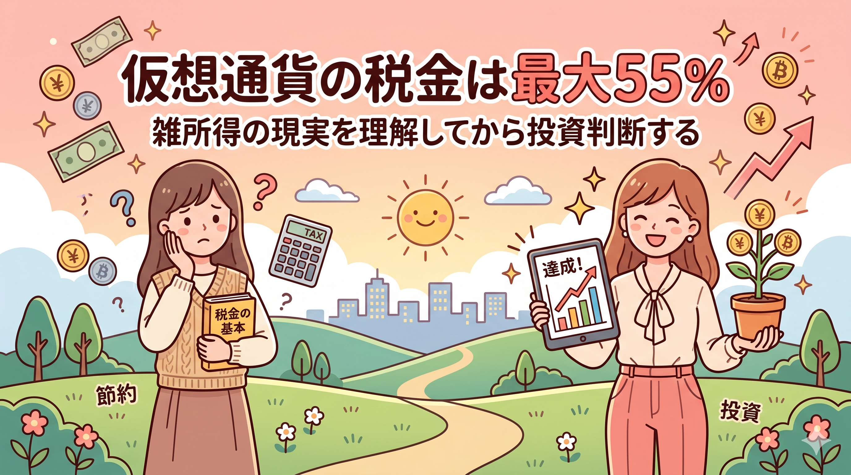 仮想通貨の税金は最大55%|雑所得の現実を理解してから投資判断する