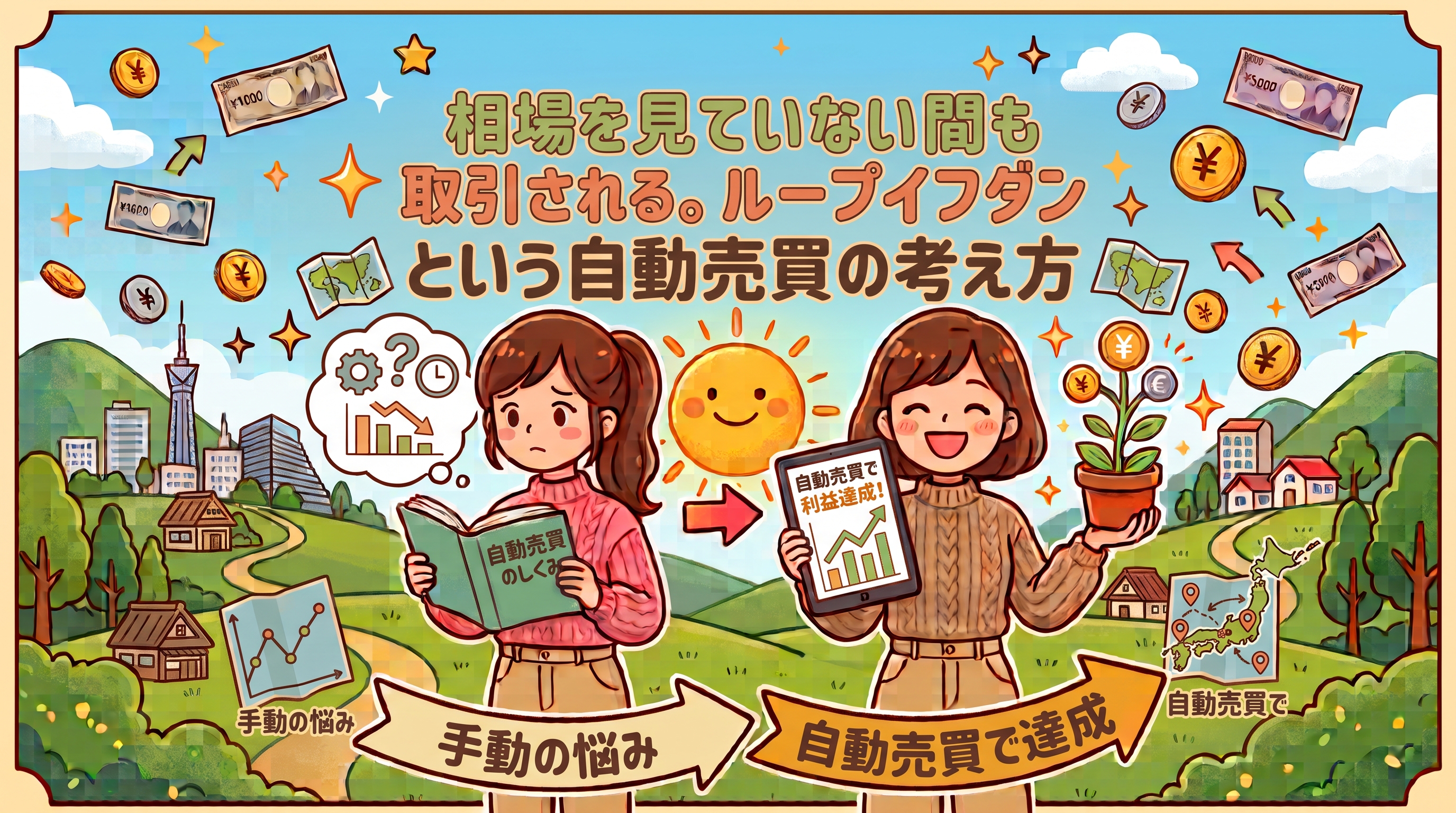 相場を見ていない間も取引される。ループイフダンという自動売買の考え方