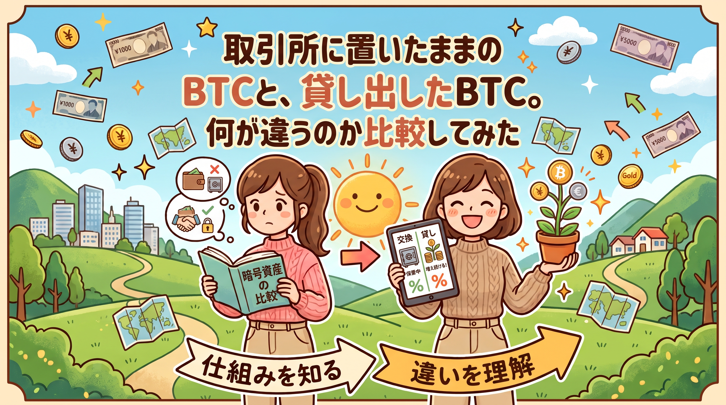 取引所に置いたままのBTCと、貸し出したBTC。何が違うのか比較してみた